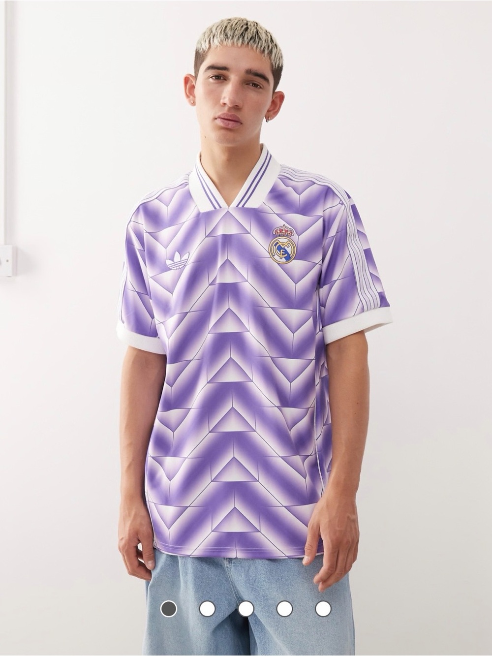 Adidas Real Madrid Lavender Geometric Men's Soccer Jersey